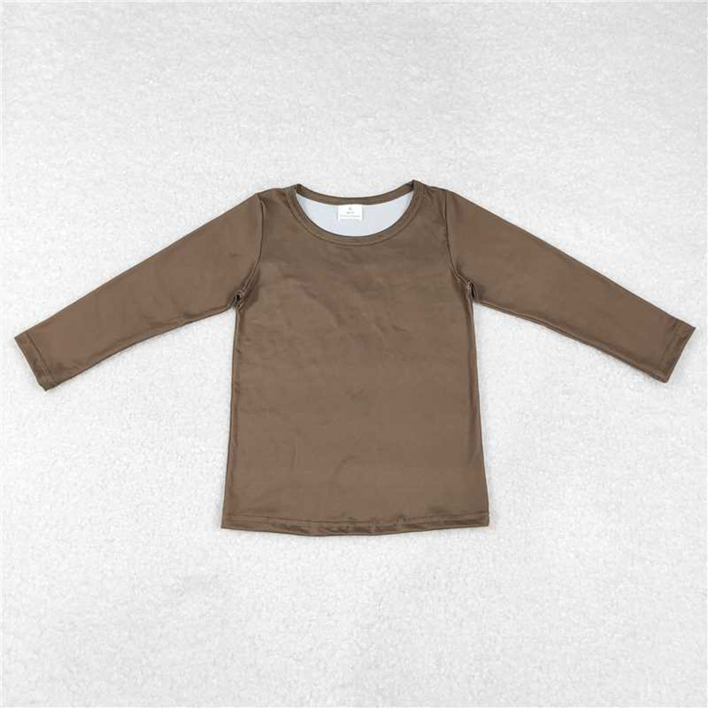 RTS NO MOQ baby girl clothes solid color long-sleeved tops