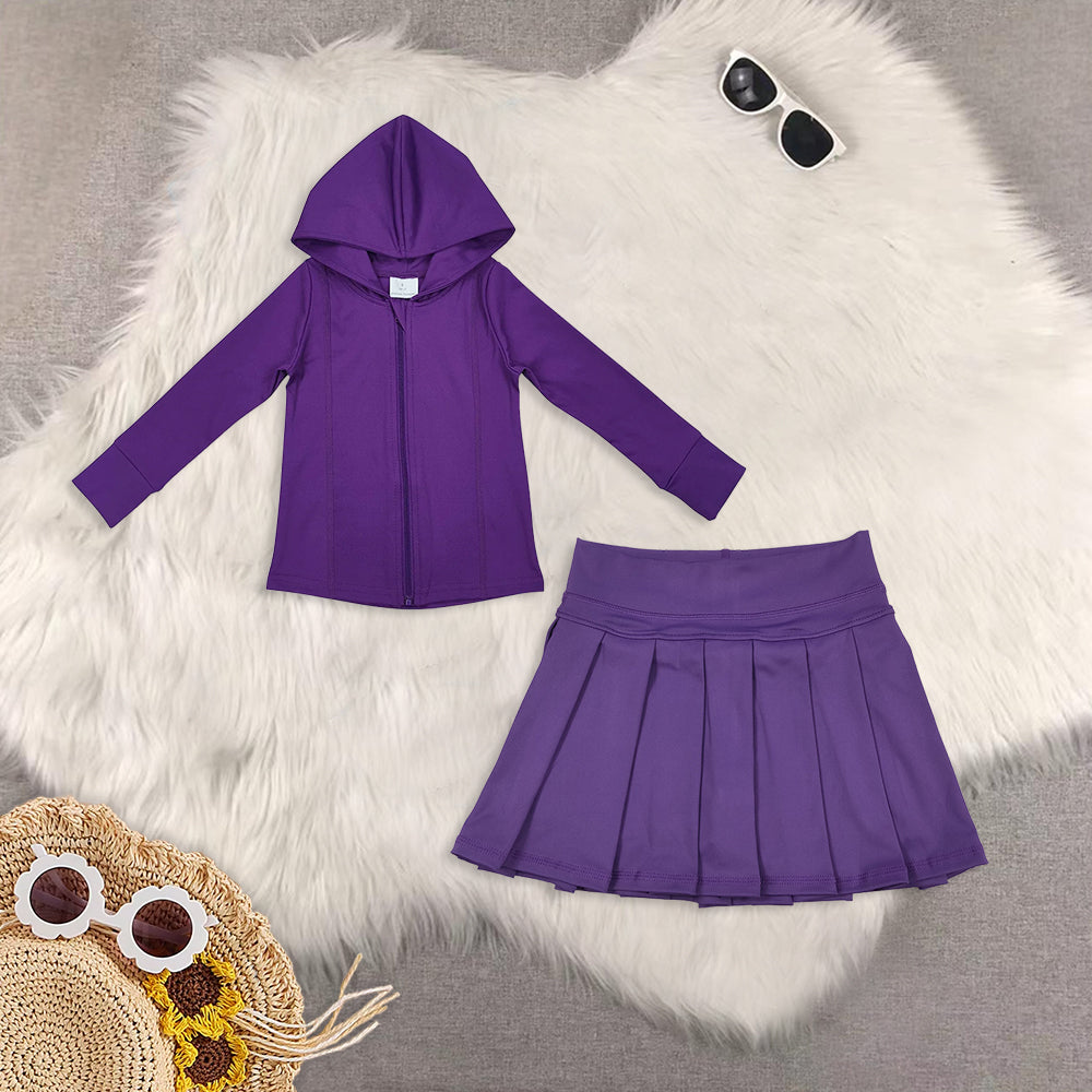 RTS NO MOQ Sibling baby Girls clothes yoga solid color long sleeve Clothes skirts Sets