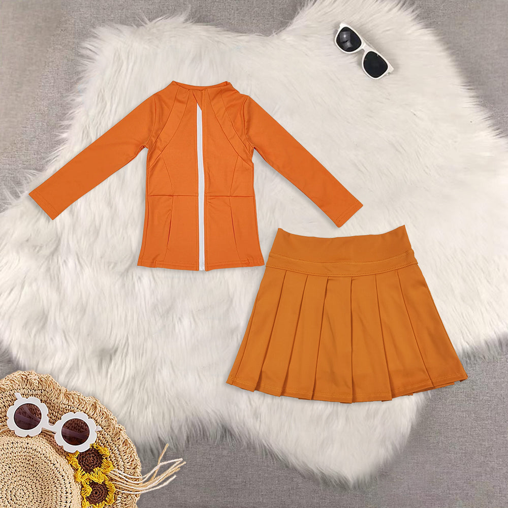 RTS NO MOQ Sibling baby Girls clothes yoga solid color long sleeve Clothes skirts Sets