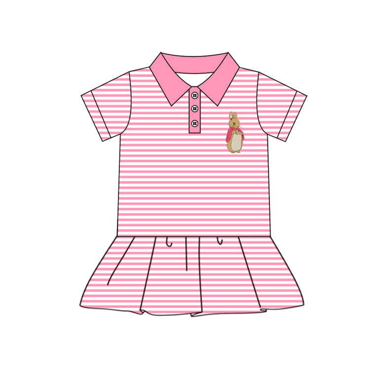 No moq GT0847 pre-order toddler girls clothes easter pink short Sleeve Top 2024.10.9