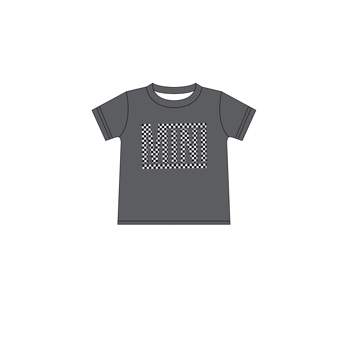 No moq GT0861 pre-order toddler girl clothes MAMA dark gray short sleeve Top 2024.10.18