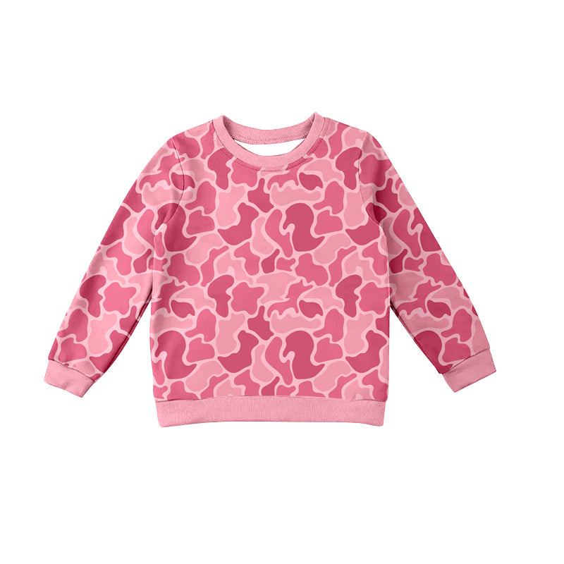 No moq GT0865 pre-order toddler girl clothes camouflage pink long Sleeve Top 2024.10.18