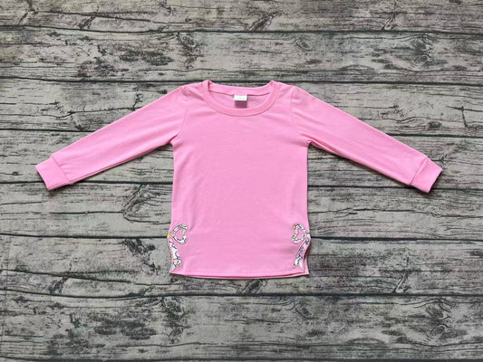 No moq GT0872 pre-order toddler girls clothes pink long Sleeve Top