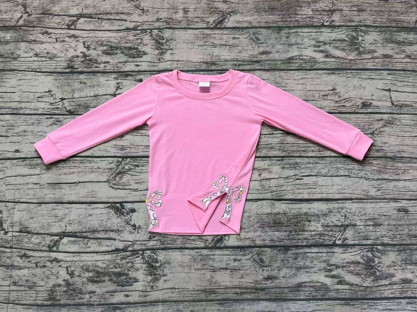 No moq GT0872 pre-order toddler girls clothes pink long Sleeve Top