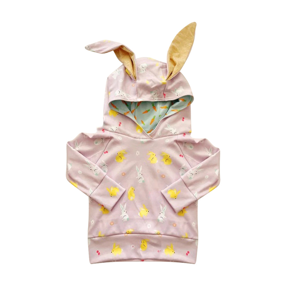 No moq GT0921 pre-order toddler girls clothes easter hooded long Sleeve Top 2024.12.21