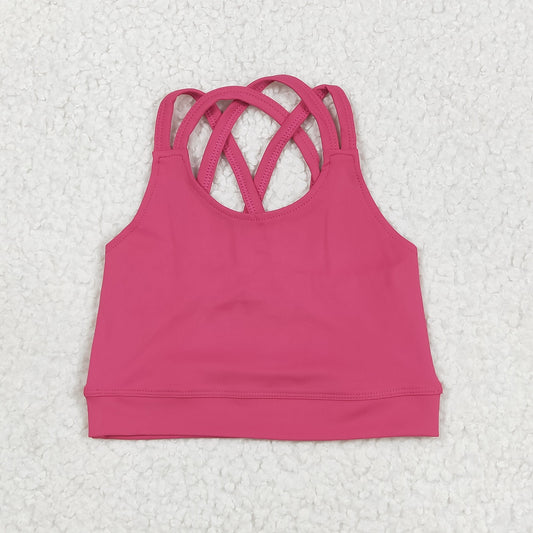 RTS NO MOQ GT1010 Pure rose red camisole yoga top