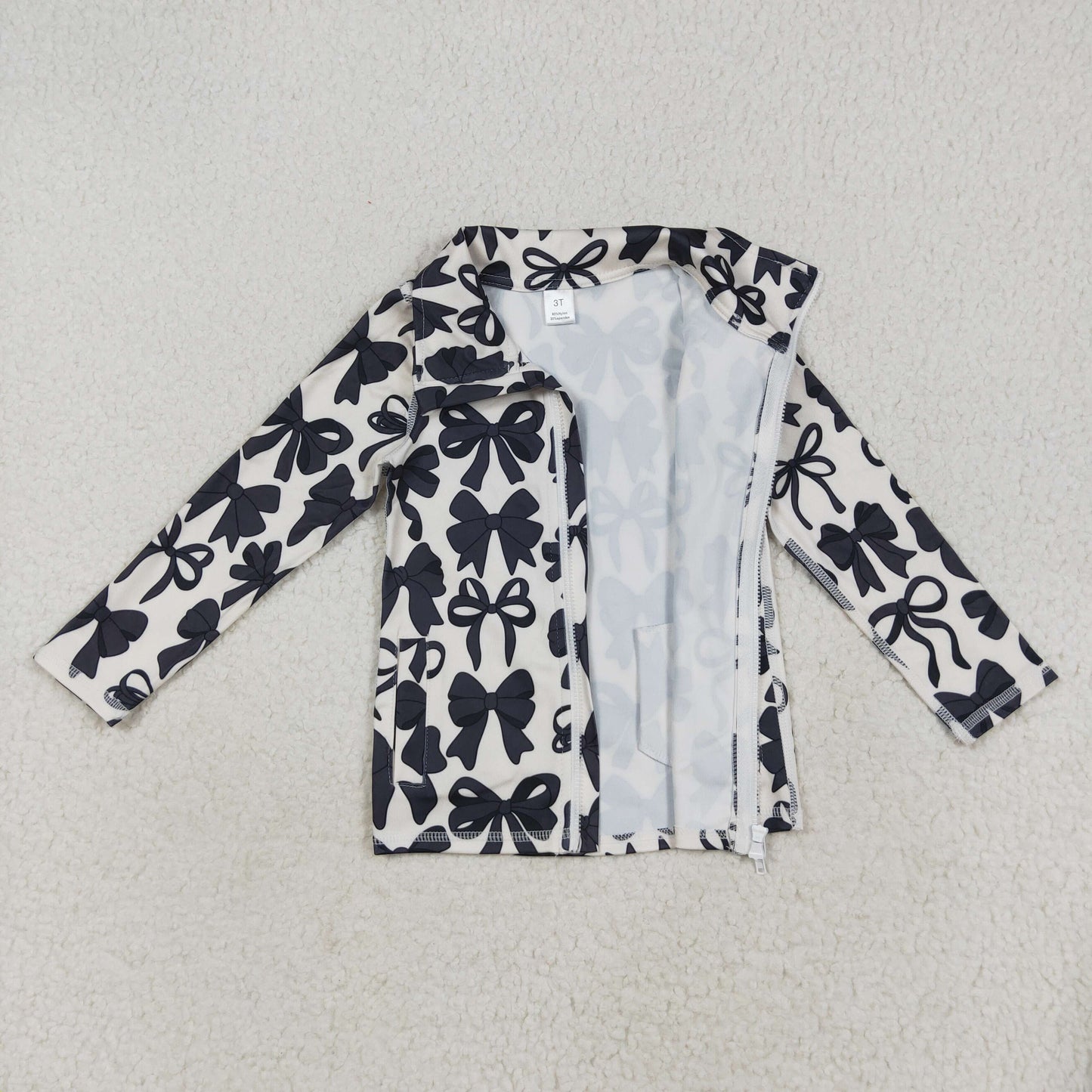 RTS NO MOQ Sibling baby girls clothes yoga Zip-Up Long Sleeve tops