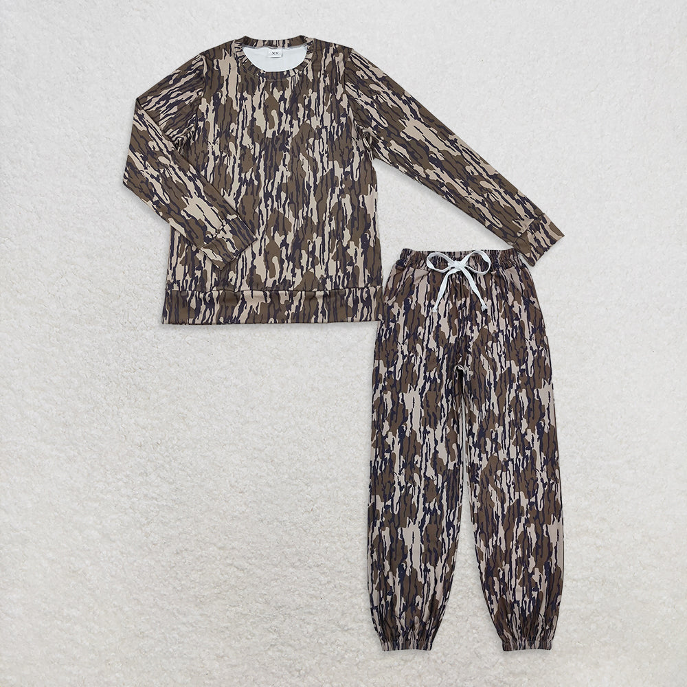 RTS NO MOQ Sibling Adults women clothes yoga camouflage Long Sleeve Tops and pants and set