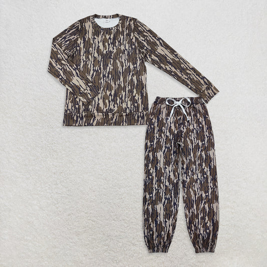 RTS NO MOQ Sibling Adults women clothes yoga camouflage Long Sleeve Tops and pants and set