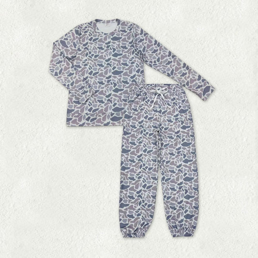 RTS NO MOQ Sibling Adults women clothes yoga camouflage Long Sleeve Tops and pants and set