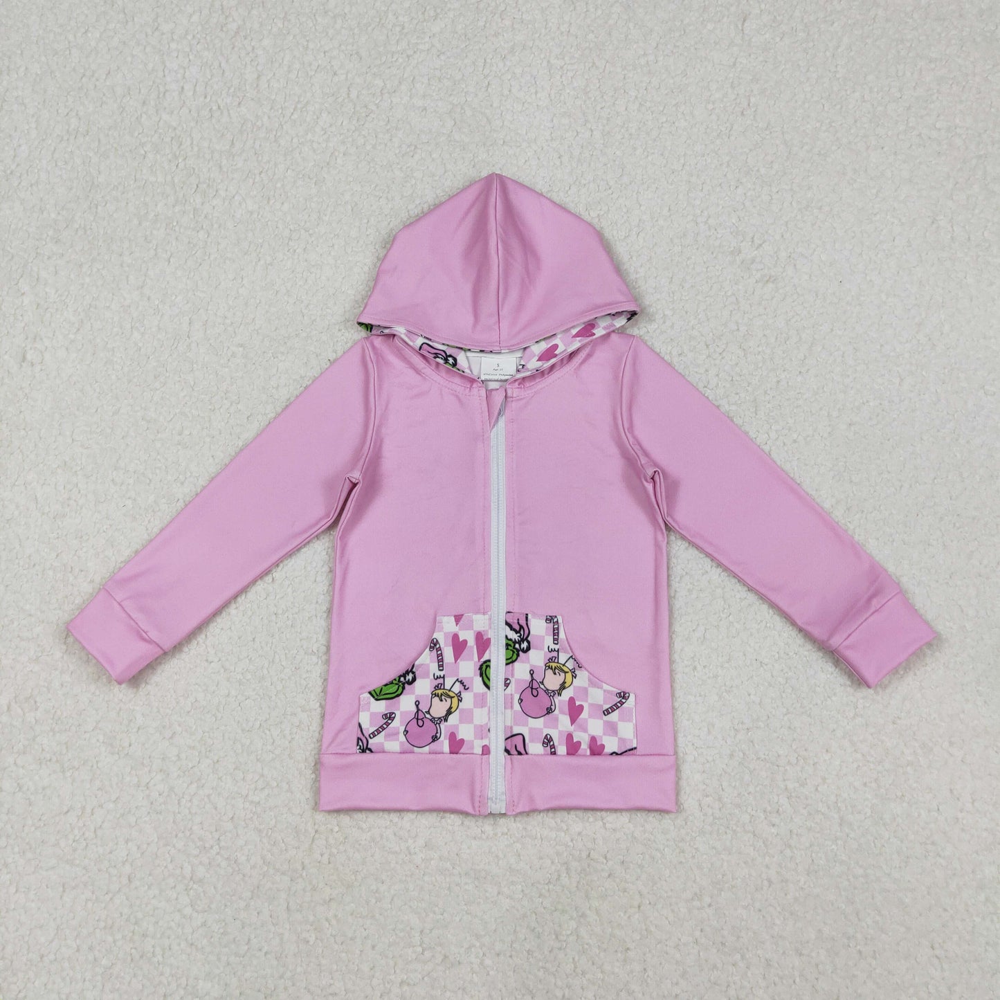 RTS NO MOQ Sibling baby girl clothes Christmas cartoon hooded long sleeve tops