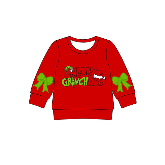 (Pre Order) No moq GT1161 pre-order toddler girl clothes Christmas red long Sleeve Top -2025.8.13