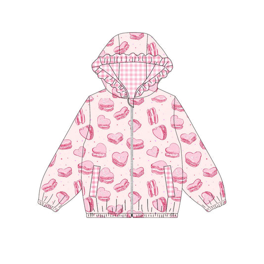 (Pre Order) No moq GT1218 pre-order toddler girl clothes love pink hooded long Sleeve Top -2025.9.5