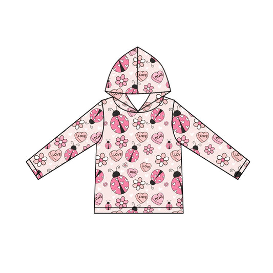 (Pre Order) No moq GT1242 pre-order toddler girl clothes love hooded long Sleeve Top -2025.9.18
