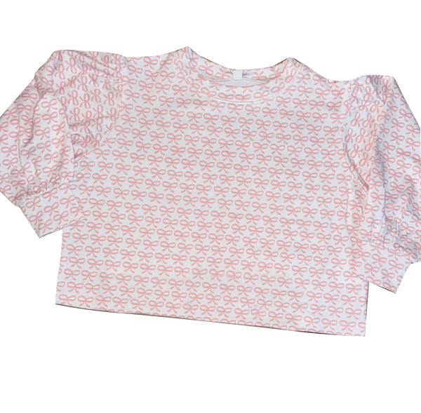 (Pre Order) No moq GT1249 pre-order toddler girl clothes yoga bow long Sleeve Top -2025.9.20
