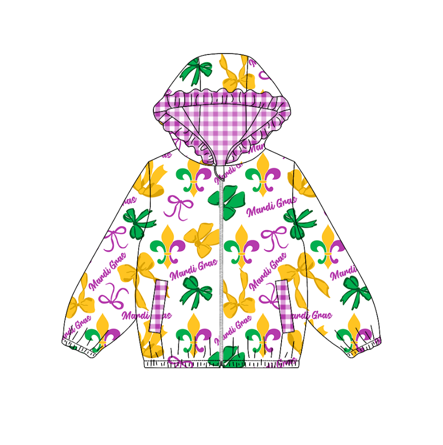 (Pre Order) No moq GT1250 pre-order toddler girl clothes bow hooded long Sleeve Top -2025.9.20