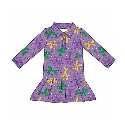 (Pre Order) No moq GT1260 pre-order toddler girl clothes purple long Sleeve Top -2025.9.25