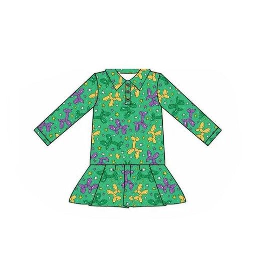 (Pre Order) No moq GT1262 pre-order toddler girl  clothes green long Sleeve Top -2025.9.25