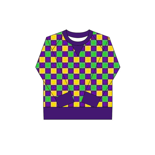 (Pre Order) No moq GT1264 pre-order toddler girl clothes yoga mardi gras long Sleeve Top -2025.9.29