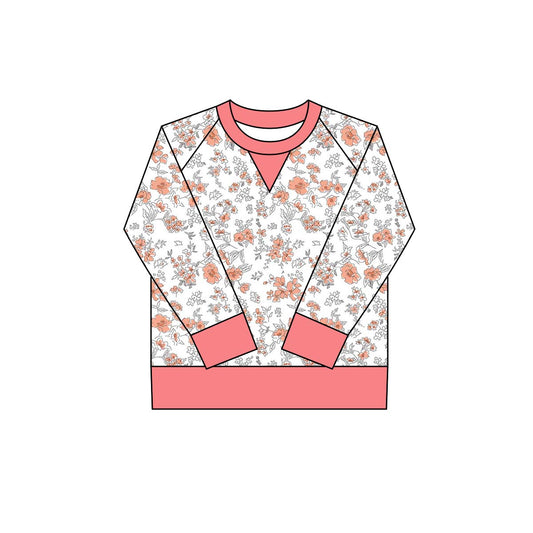 (Pre Order) No moq GT1291 pre-order toddler girl clothes yoga floral long Sleeve Top -2025.9.30