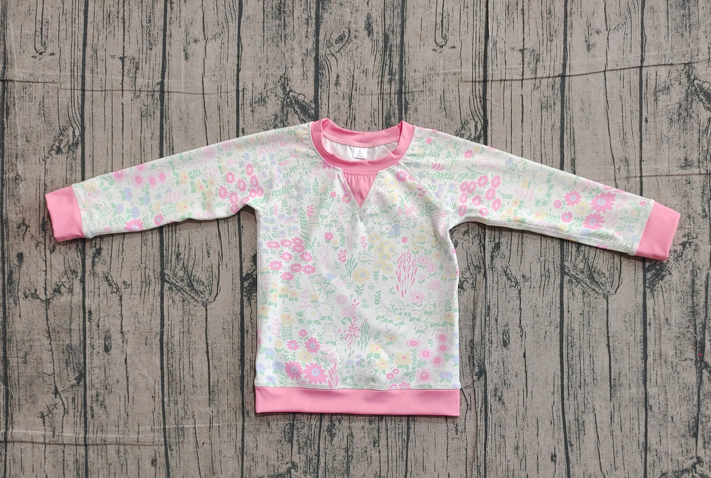 (Pre Order) No moq GT1299 pre-order toddler girl clothes yoga floral long Sleeve Top -2025.11.20