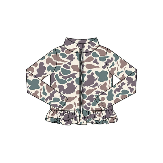 (Pre Order) No moq GT1314 pre-order toddler girl clothes yoga camouflage long Sleeve Top -2025.10.15