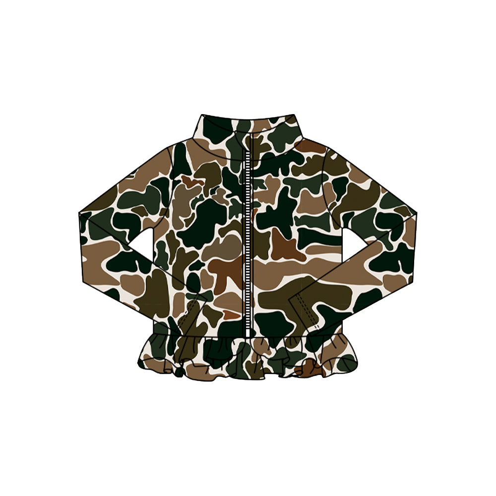 (Pre Order) No moq GT1315 pre-order toddler girl clothes yoga camouflage long Sleeve Top -2025.10.15