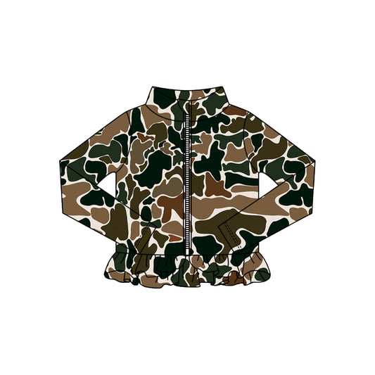 (Pre Order) No moq GT1315 pre-order toddler girl clothes yoga camouflage long Sleeve Top -2025.10.15