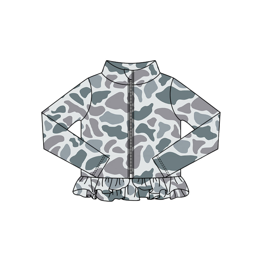 (Pre Order) No moq GT1316 pre-order toddler girl clothes yoga camouflage long Sleeve Top -2025.10.15