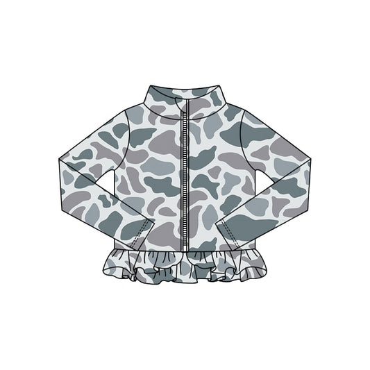 (Pre Order) No moq GT1316 pre-order toddler girl clothes yoga camouflage long Sleeve Top -2025.10.15