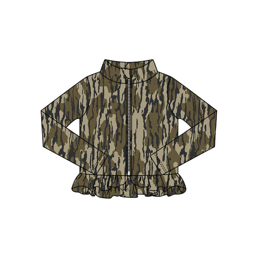 (Pre Order) No moq GT1317 pre-order toddler girl clothes yoga camouflage long Sleeve Top -2025.10.15