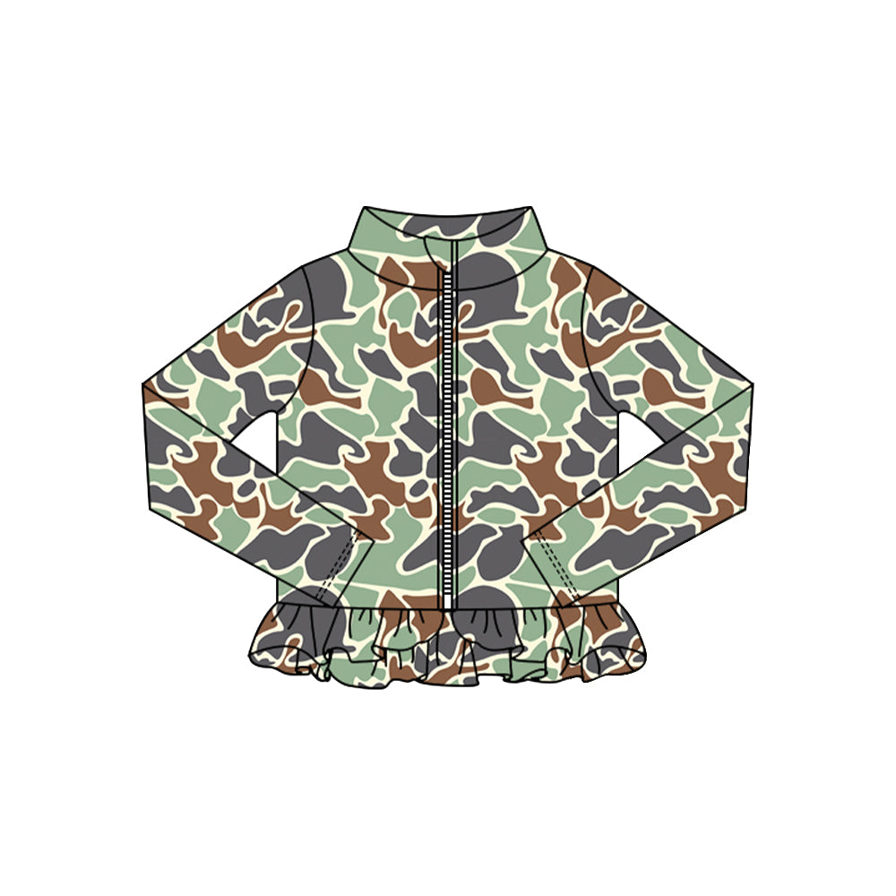 (Pre Order) No moq GT1318 pre-order toddler girl clothes yoga camouflage long Sleeve Top -2025.10.15