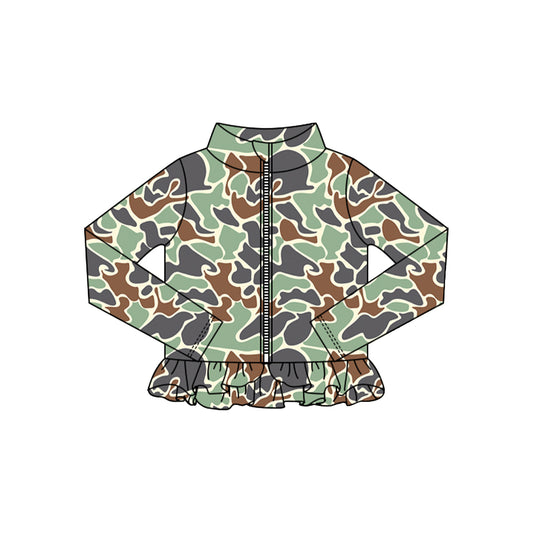 (Pre Order) No moq GT1318 pre-order toddler girl clothes yoga camouflage long Sleeve Top -2025.10.15