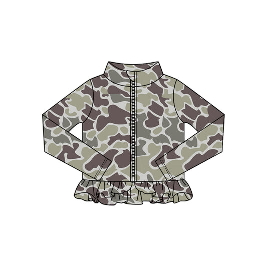 (Pre Order) No moq GT1319 pre-order toddler girl clothes yoga camouflage long Sleeve Top -2025.10.15