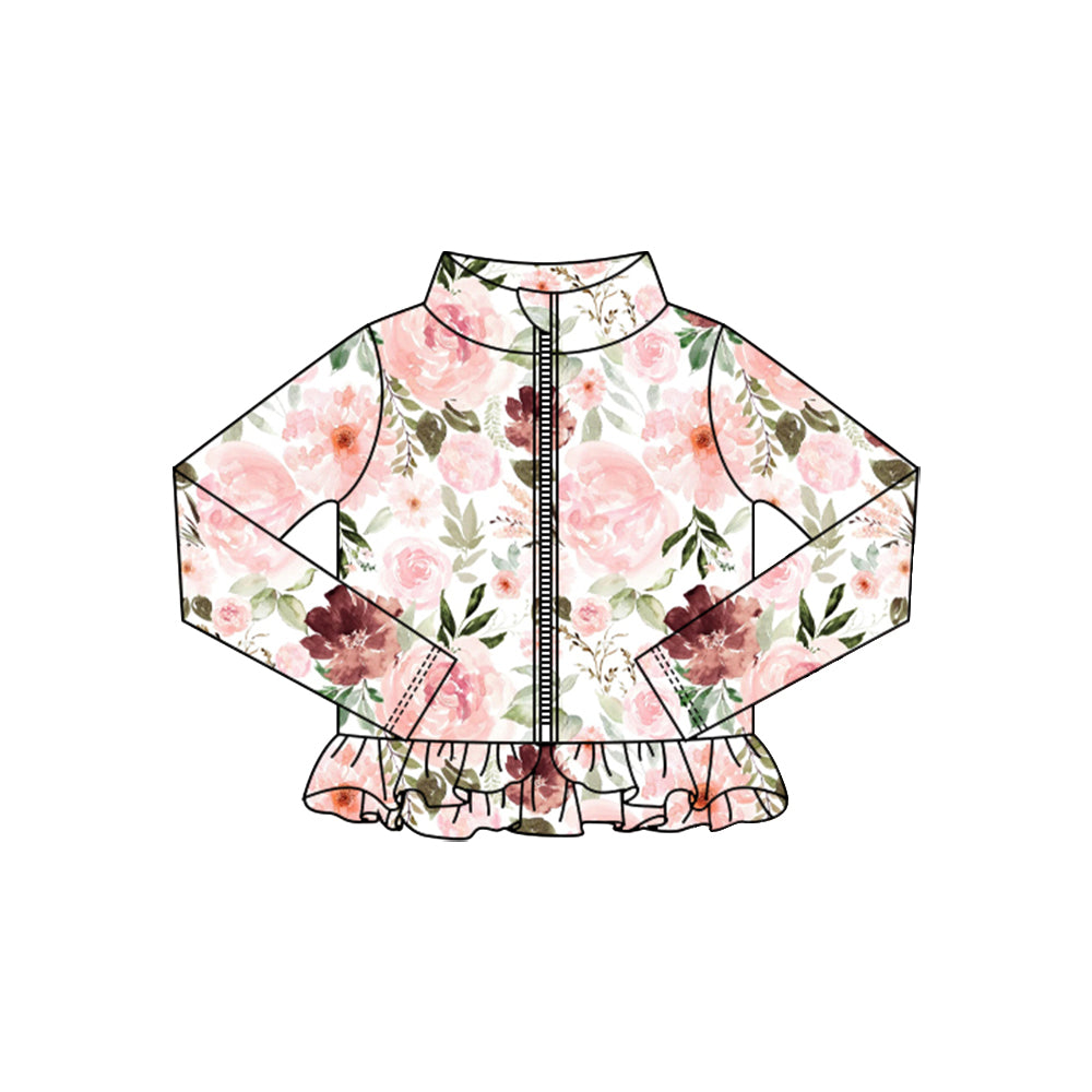 (Pre Order) No moq GT1320 pre-order toddler girl clothes yoga floral long Sleeve Top -2025.10.15