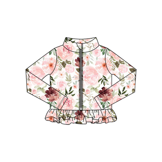 (Pre Order) No moq GT1320 pre-order toddler girl clothes yoga floral long Sleeve Top -2025.10.15