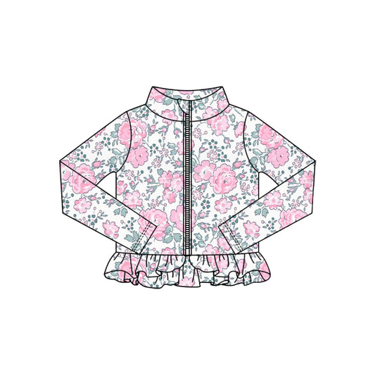 (Pre Order) No moq GT1322 pre-order toddler girl clothes yoga floral long Sleeve Top -2025.10.15