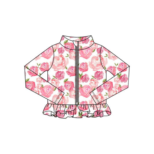 (Pre Order) No moq GT1325 pre-order toddler girl clothes yoga floral long Sleeve Top -2025.10.15