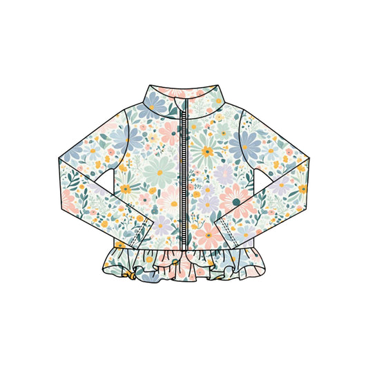 (Pre Order) No moq GT1326 pre-order toddler girl clothes yoga floral long Sleeve Top -2025.10.15