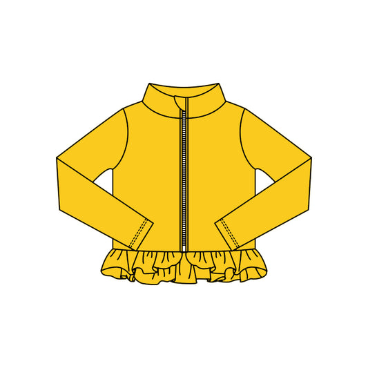 (Pre Order) No moq GT1331 pre-order toddler girl clothes yoga yellow long Sleeve Top -2025.10.15