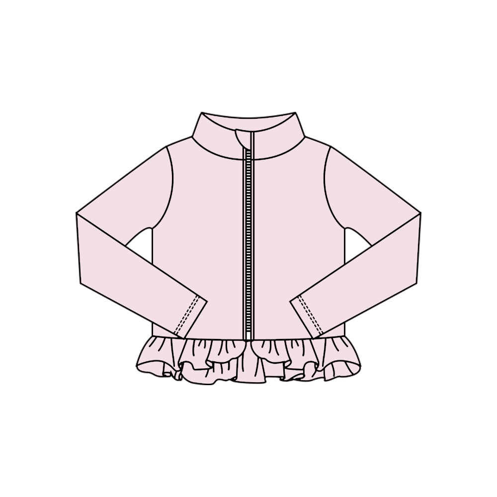 (Pre Order) No moq GT1338 pre-order toddler girl clothes yoga pink long Sleeve Top -2025.10.15