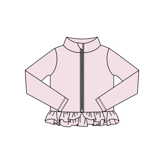 (Pre Order) No moq GT1338 pre-order toddler girl clothes yoga pink long Sleeve Top -2025.10.15