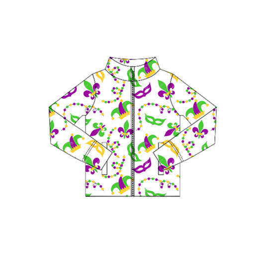 (Pre Order) No moq GT1350 pre-order toddler girl clothes yoga mardi gras long Sleeve Top -2025.10.16