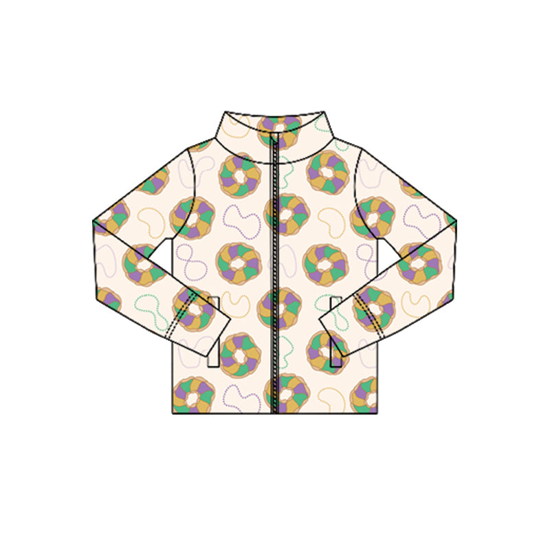 (Pre Order) No moq GT1352 pre-order toddler girl clothes yoga mardi gras long Sleeve Top -2025.10.16