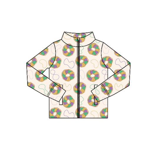 (Pre Order) No moq GT1352 pre-order toddler girl clothes yoga mardi gras long Sleeve Top -2025.10.16