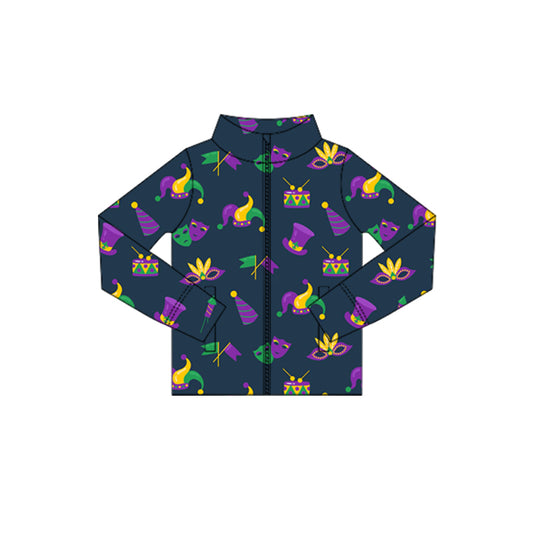 (Pre Order) No moq GT1356 pre-order toddler girl clothes yoga mardi gras long Sleeve Top -2025.10.16