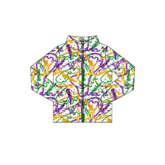 (Pre Order) No moq GT1358 pre-order toddler girl clothes yoga mardi gras long Sleeve Top -2025.10.16