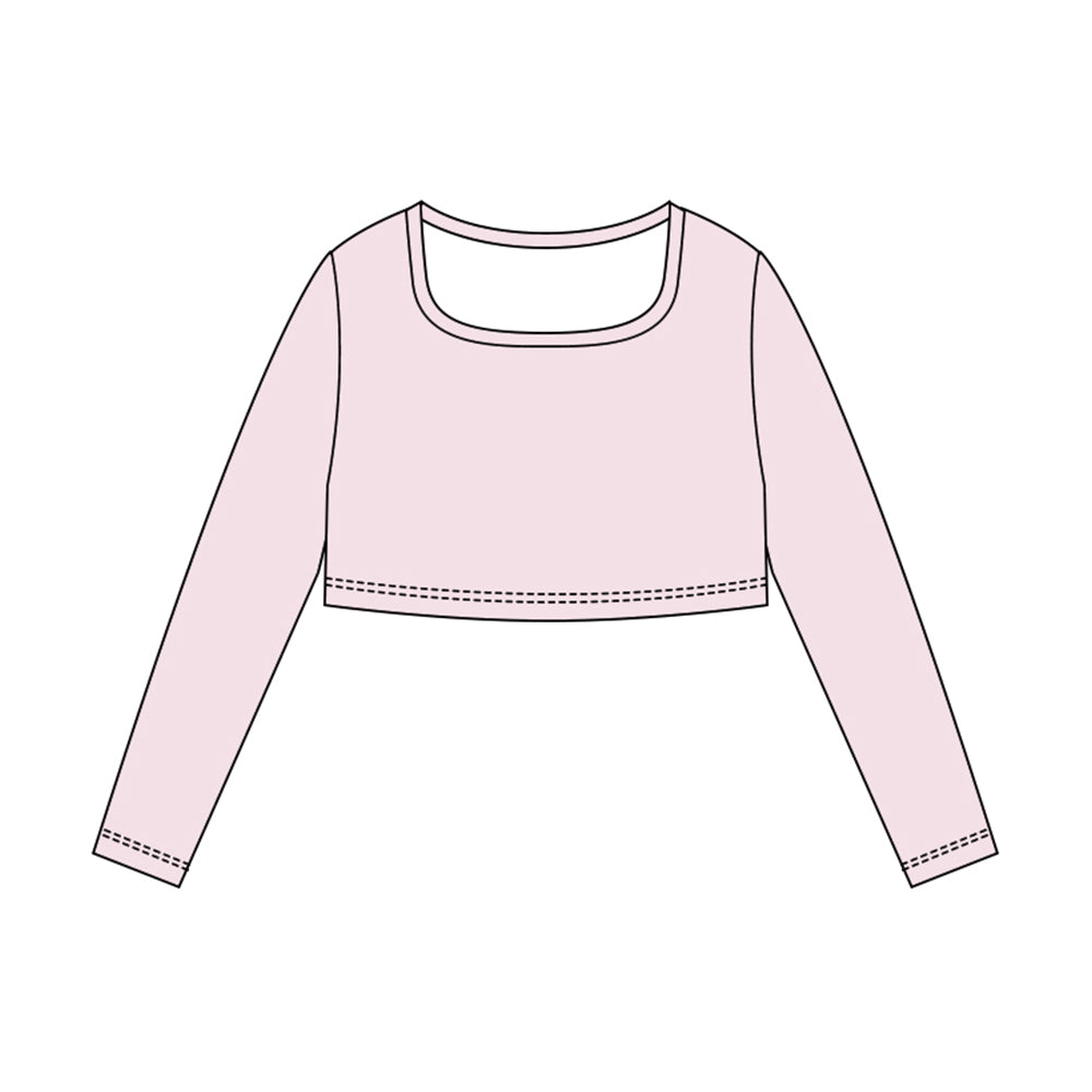 (Pre Order) No moq GT1386 pre-order toddler girl clothes yoga pink long Sleeve Top -2025.10.23
