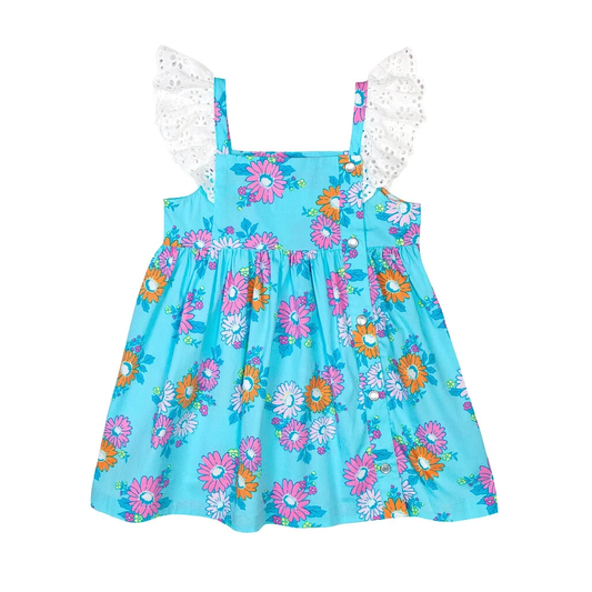 (Pre Order) No moq GT1412 pre-order toddler girl clothes floral flying sleeve Top -2025.11.1