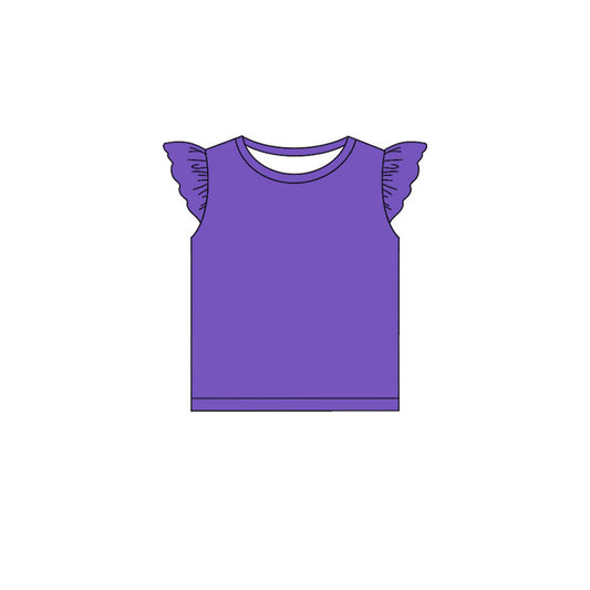 (Pre Order) No moq GT1433 pre-order toddler girl clothes purple flying sleeve Top -2025.11.10